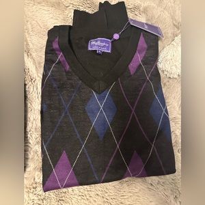 NWT -BALLANTRAE MENS XL SWEATER BLACK V-NECK